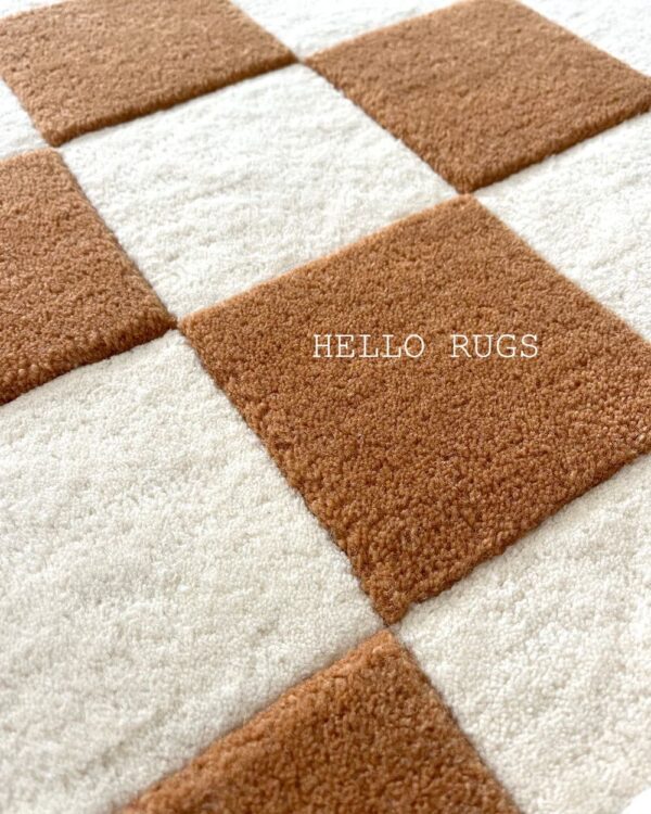 Checkers Brown RUGS BY HELLO RUGS
